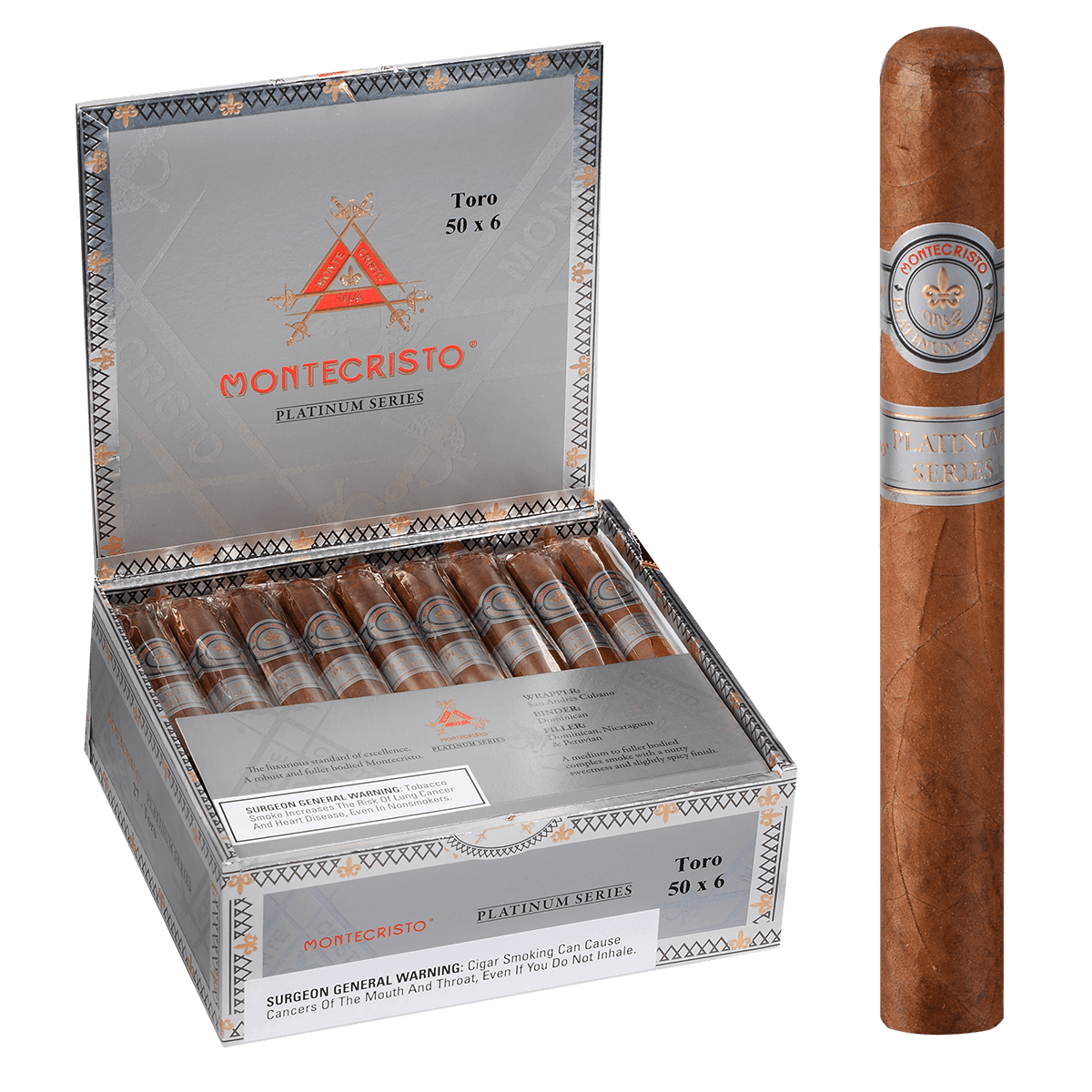 Montecristo Platinum Toro 27 Ct. Box 6.00X50