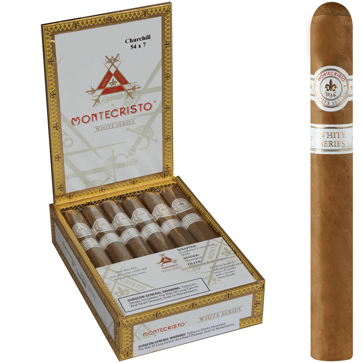 Montecristo White Churchill 10 Ct. Box 7.00X54