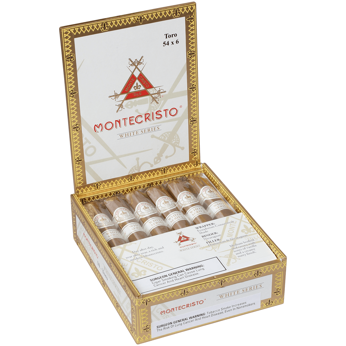 Montecristo White Toro 10 Ct. Box 6.00X54