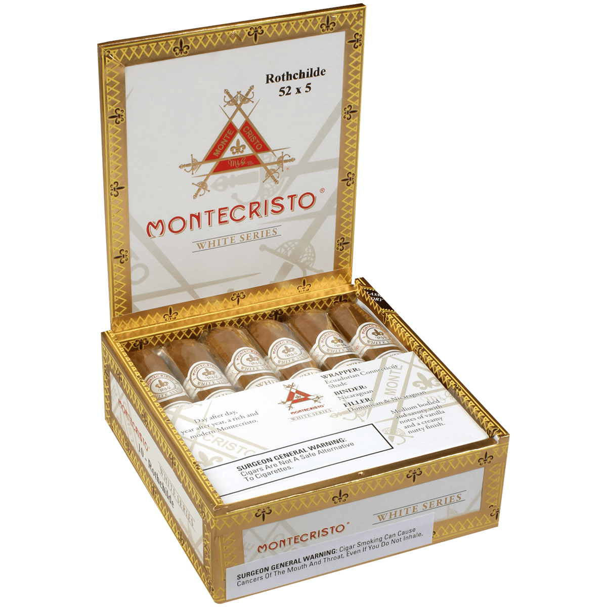 Montecristo White Rothchilde 10 Ct. Box 5.00X52