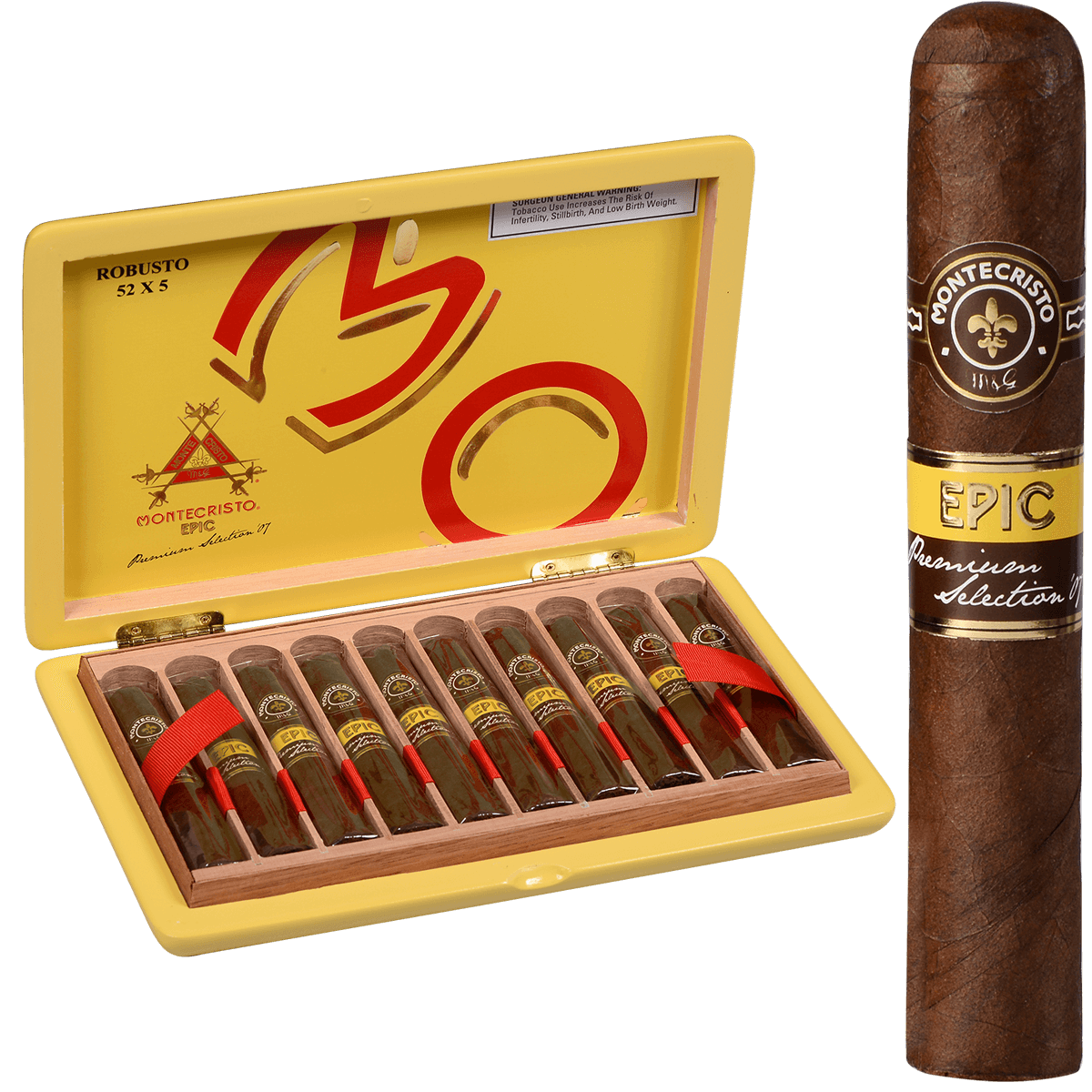 Montecristo Epic Robusto 10 Ct. Box 5.00X52