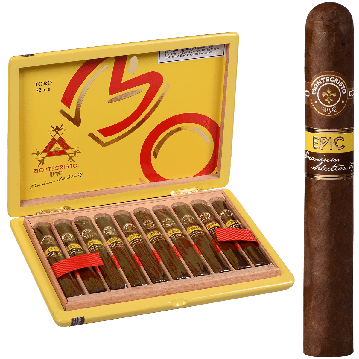 Montecristo Epic Toro 10 Ct. Box 6.00X52