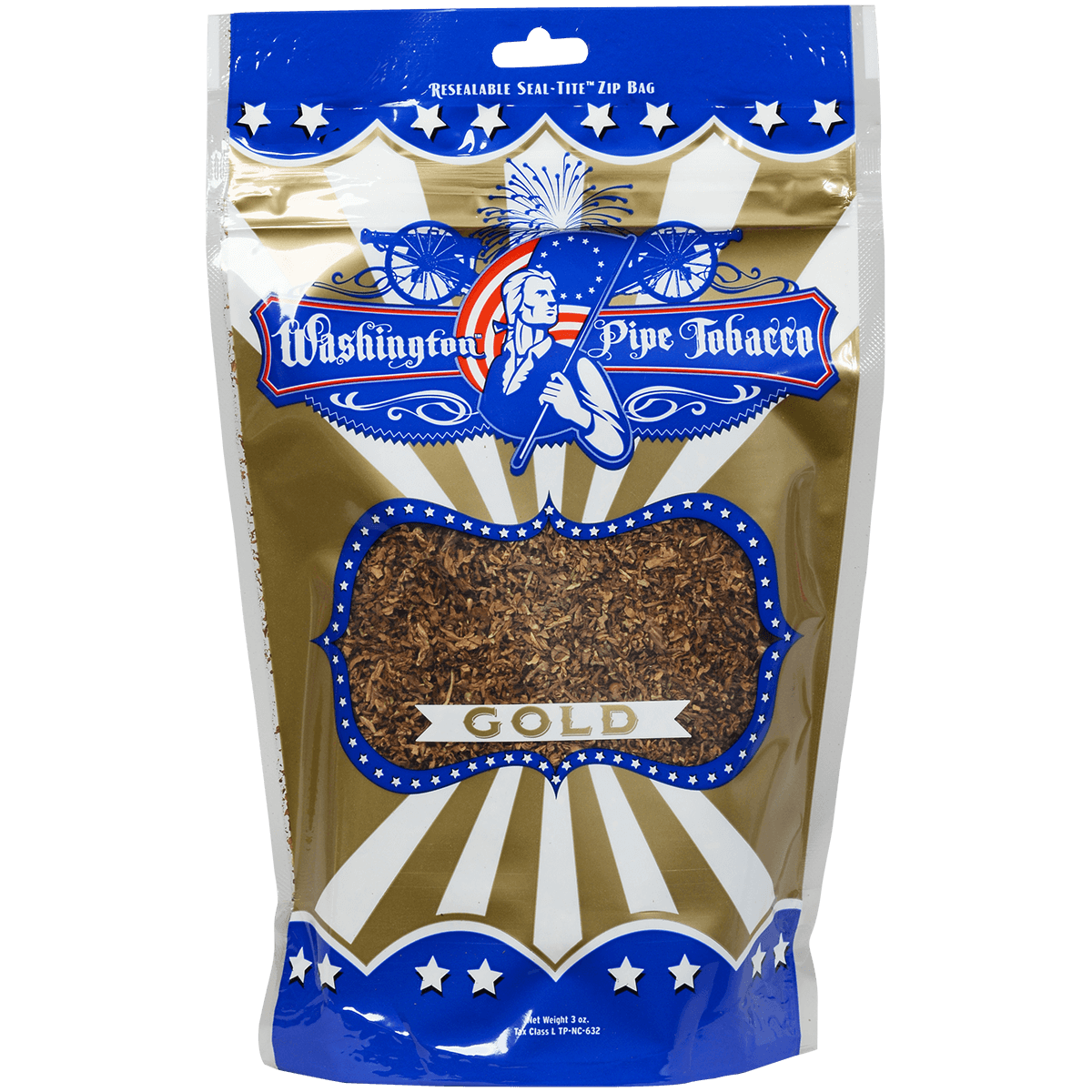 **WASHINGTON PIPE TOBACCO GOLD MED 3 OZ BAG