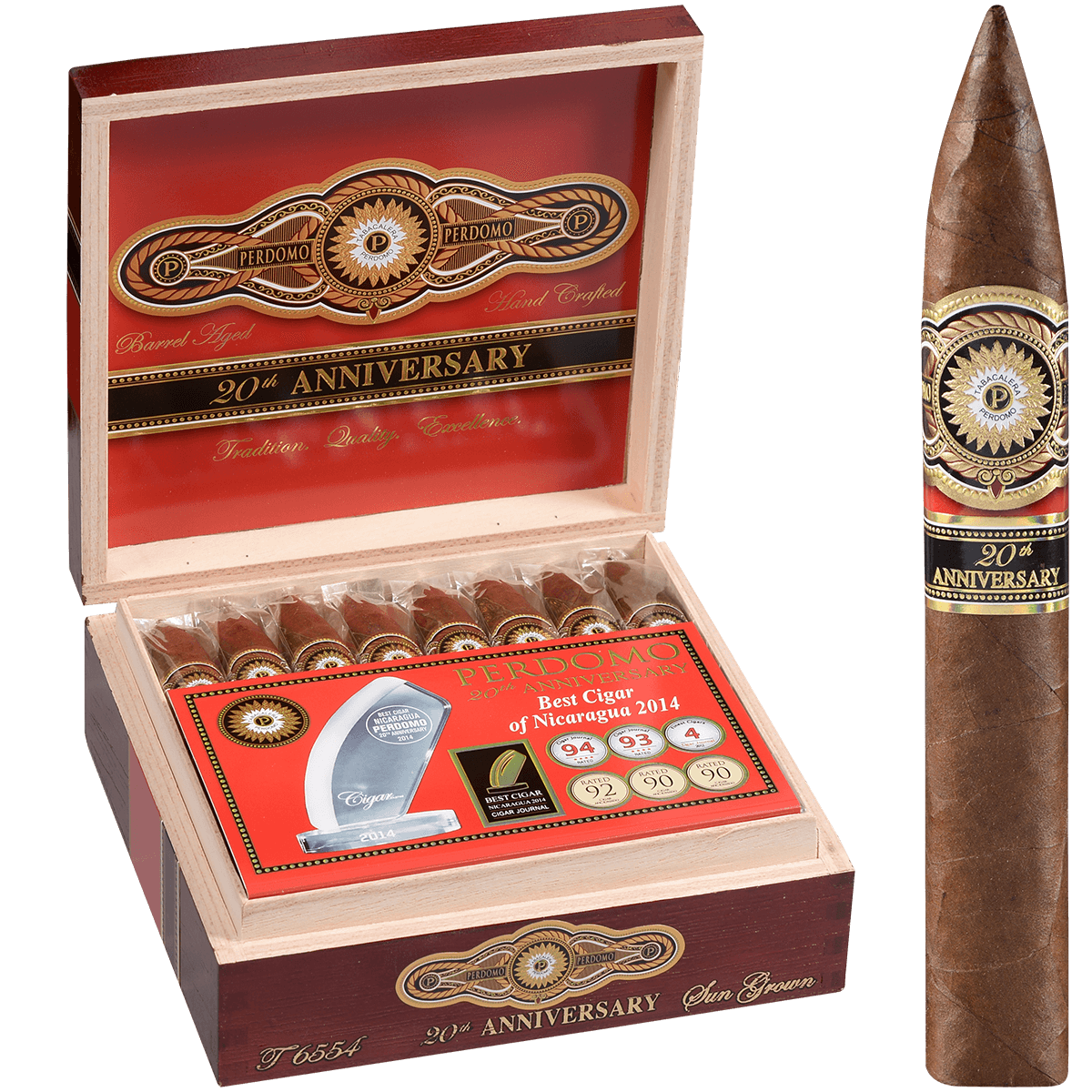 Perdomo 20Th Anniversary Sun Grown Torpedo 24 Ct. Box 6.50X54