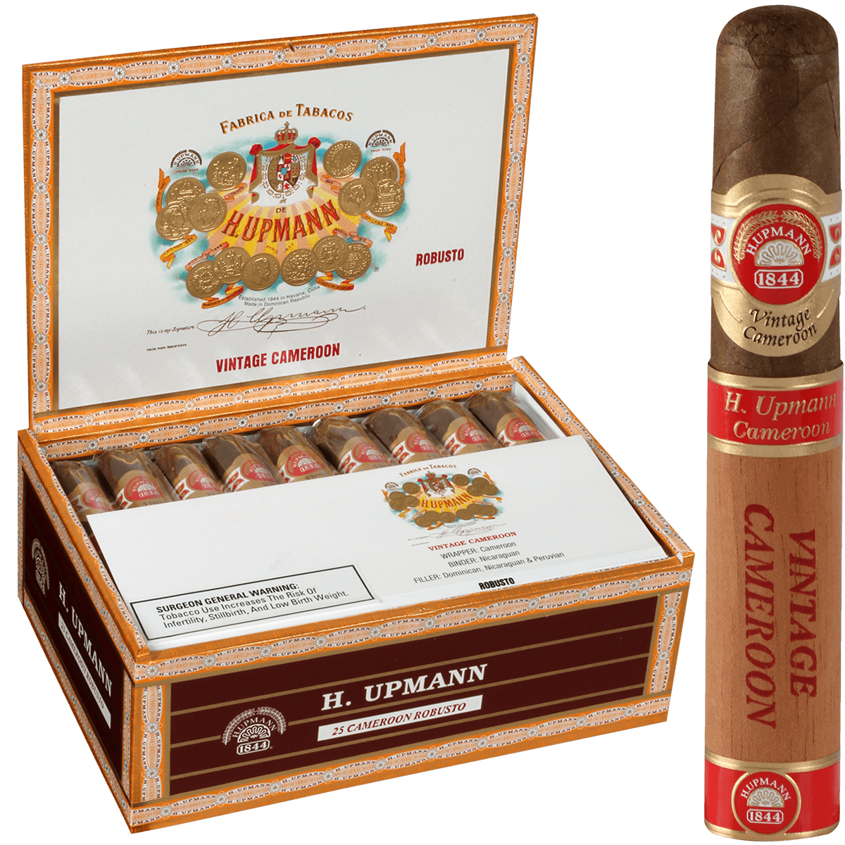 H. Upmann Vintage Cameroon Robusto 25 Ct. Box 5.00X52