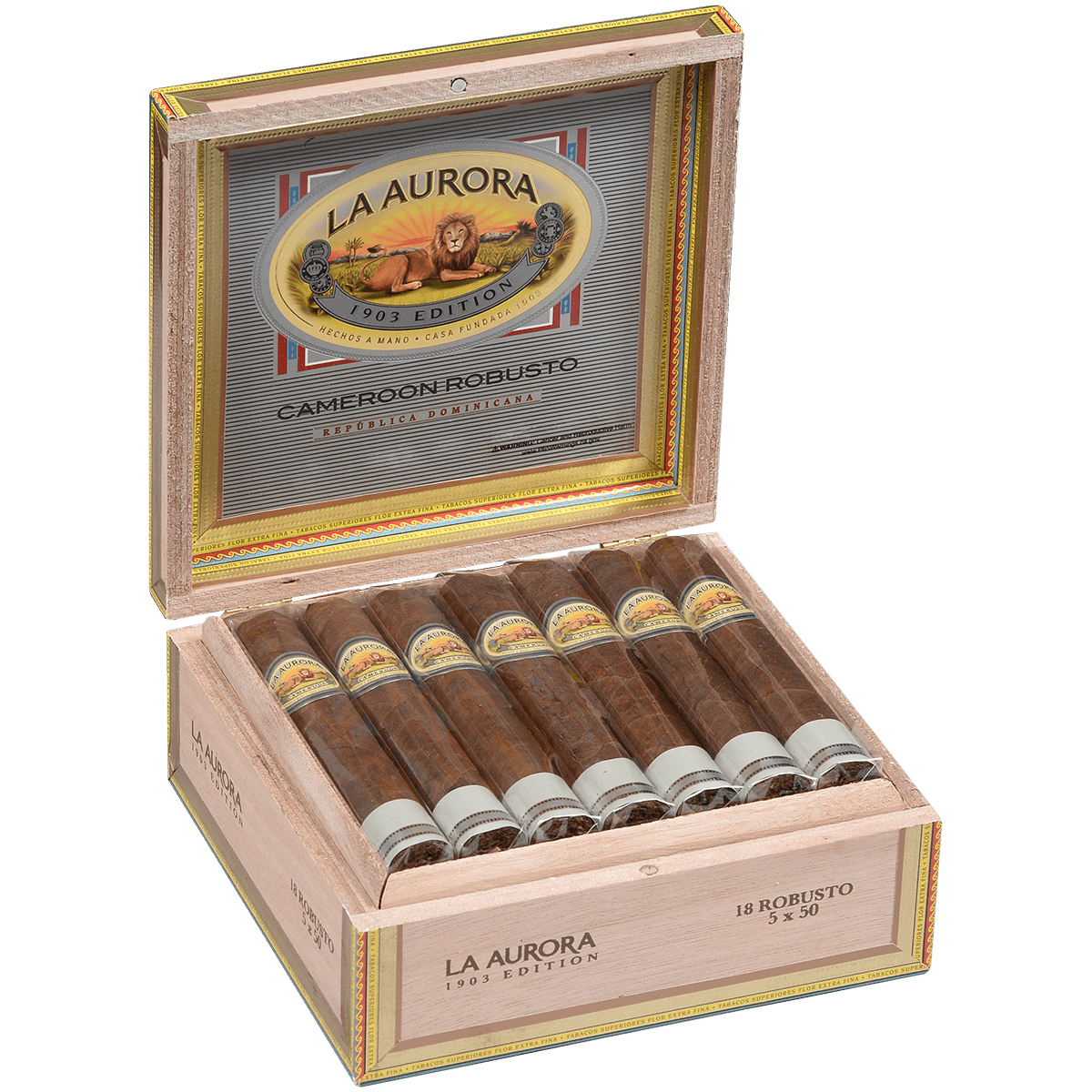 La Aurora Preferidos Platinum Cameroon Robusto 18 Ct. Box 5.00X51