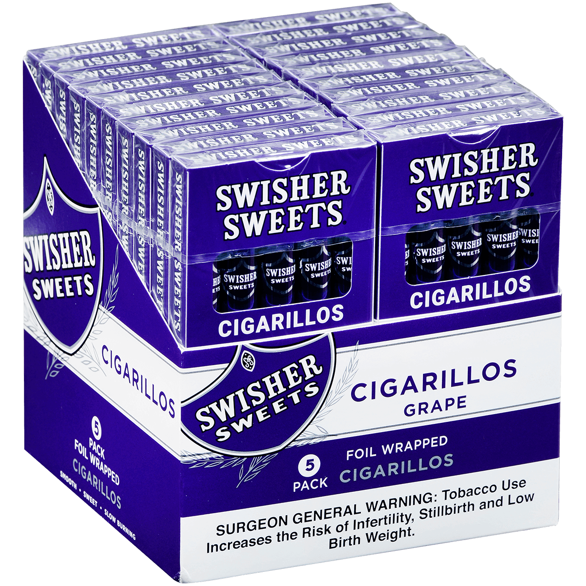 Swisher Sweets Cigarillos Grape 5 Pack 20/5 Packs 4.00X30