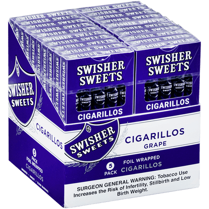 Swisher Sweets Cigarillos Grape 5 Pack 20/5 Packs 4.00X30