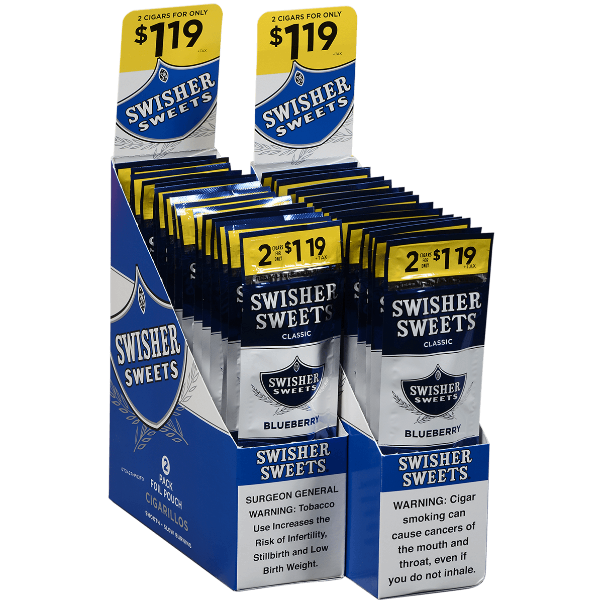 Swisher Sweets Cigarillos Blueberry 2-For$1.19 30/2 Ct Pouches 4.00X30