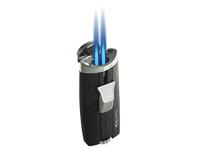 Lighter Vector Legend Double Torch Black Crackle