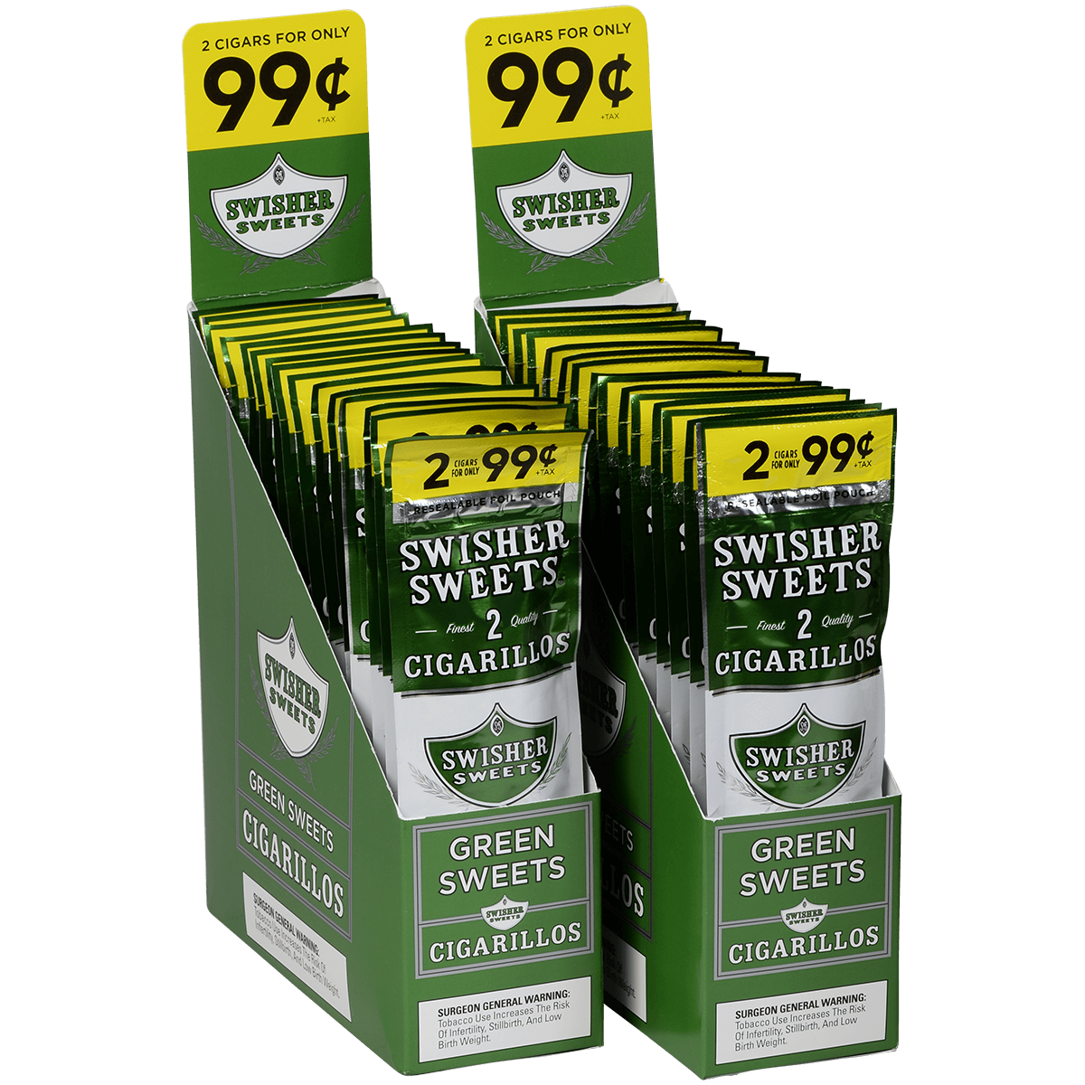 Swisher Sweets Cigarillos Green Sweet 60 Ct. 30/2 For $1.49 Packs 4.00X30