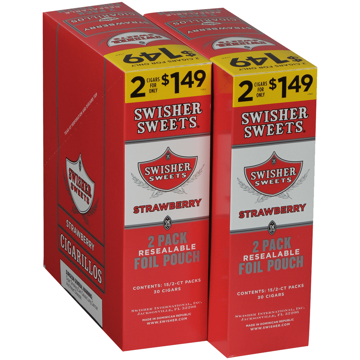 Swisher Sweets Cigarillos Strawberry 60 Ct. 30/2 For $1.49 Packs 4.00X30