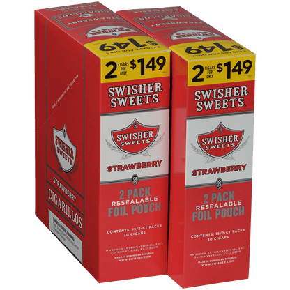 Swisher Sweets Cigarillos Strawberry 60 Ct. 30/2 For $1.49 Packs 4.00X30