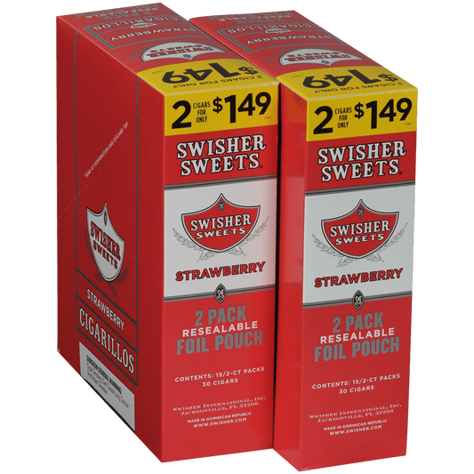 Swisher Sweets Cigarillos Strawberry 60 Ct. 30/2 For $1.49 Packs 4.00X30