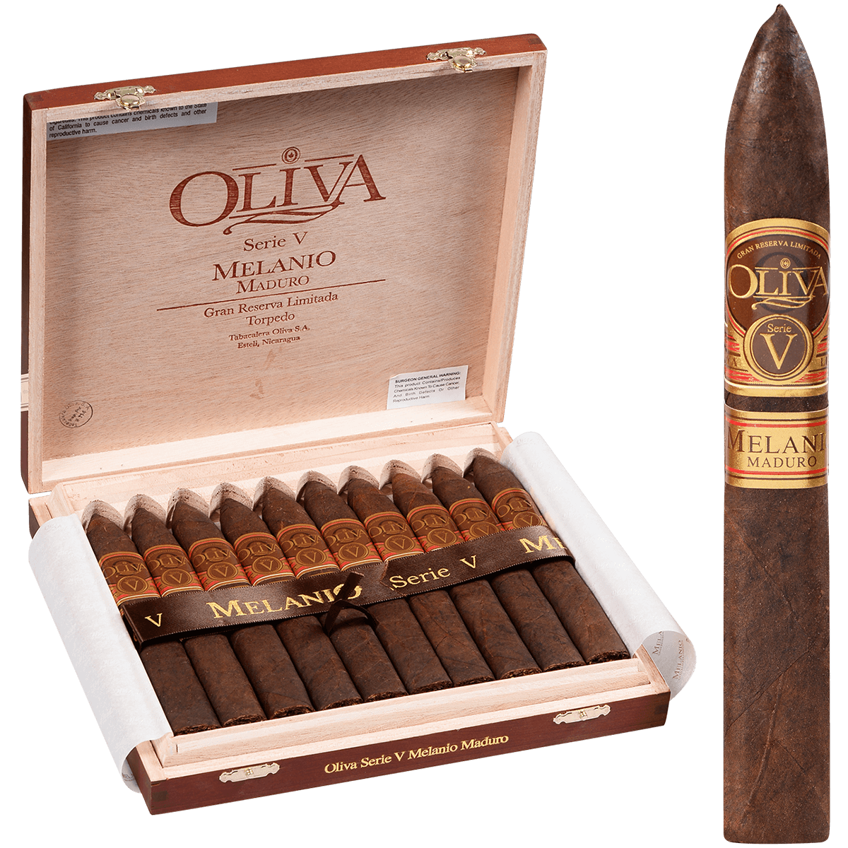 Oliva Serie V Melanio Maduro Torpedo 10 Ct. Box 6.50X52
