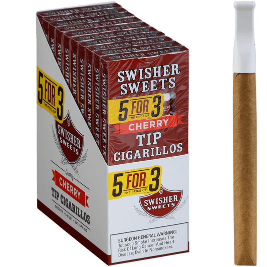 Swisher Sweets Tip Cigarillos Cherry 5 For 3 10/5 50 Ct. Packs 5.00X30