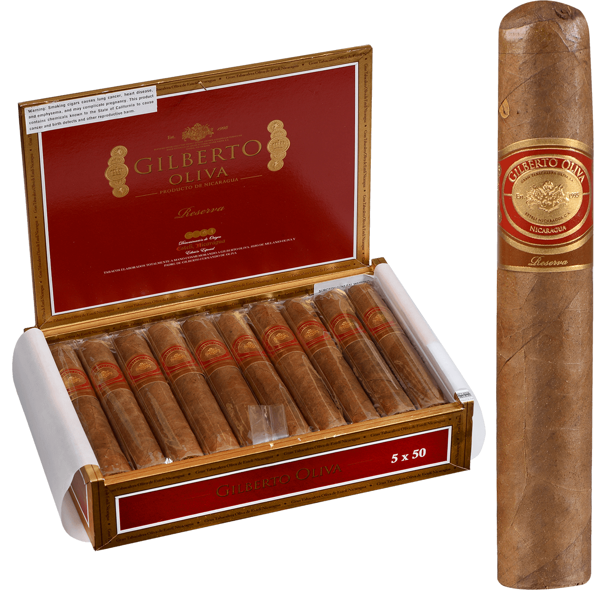 Gilberto Oliva Reserva Robusto 20 Ct. Box 5.00X50