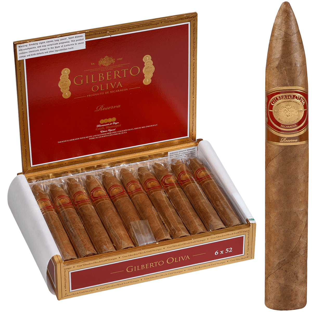 Gilberto Oliva Reserva Torpedo 20 Ct. Box 6.00X52T