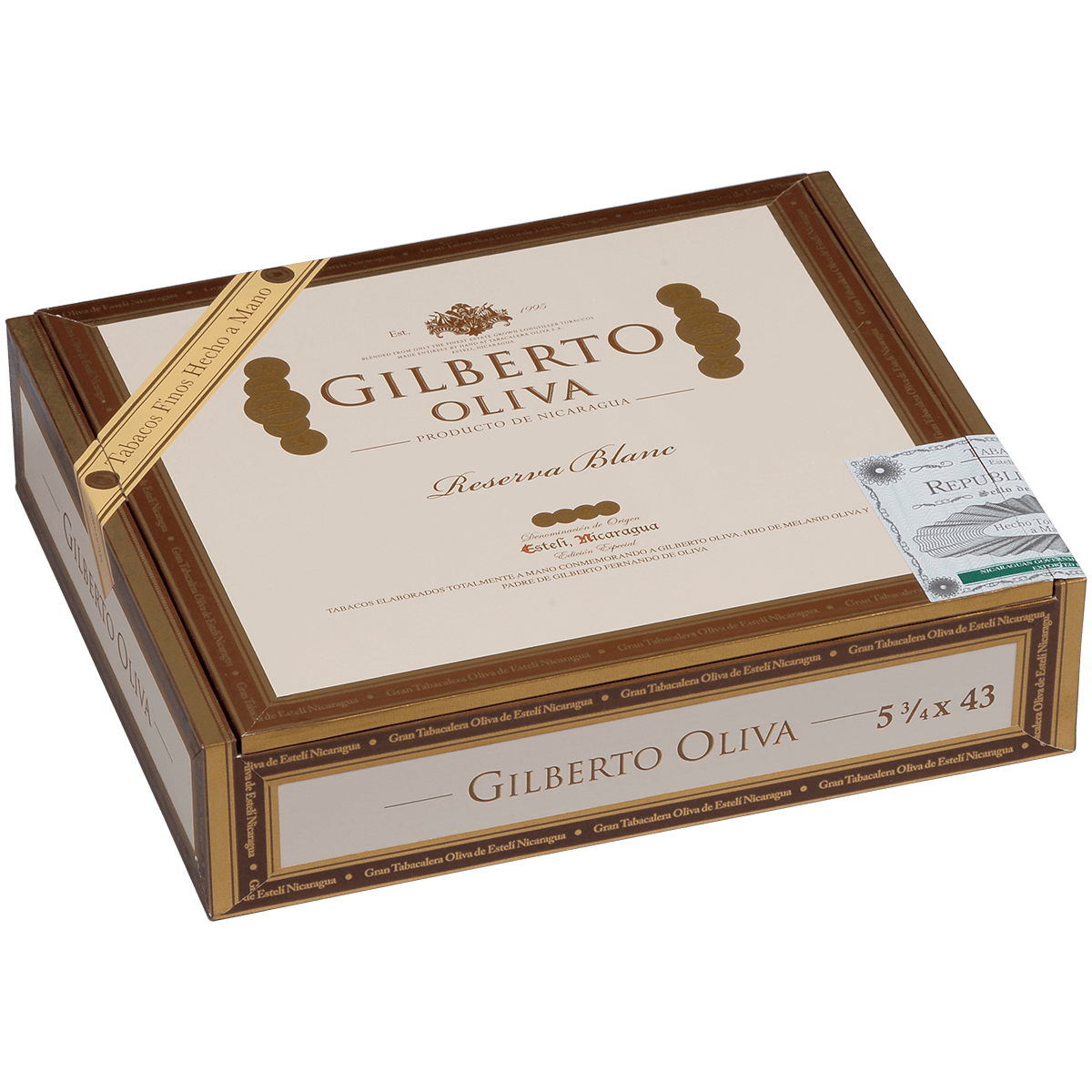 Gilberto Oliva Reserva Blanc Corona 20 Ct. Box 5.75X43