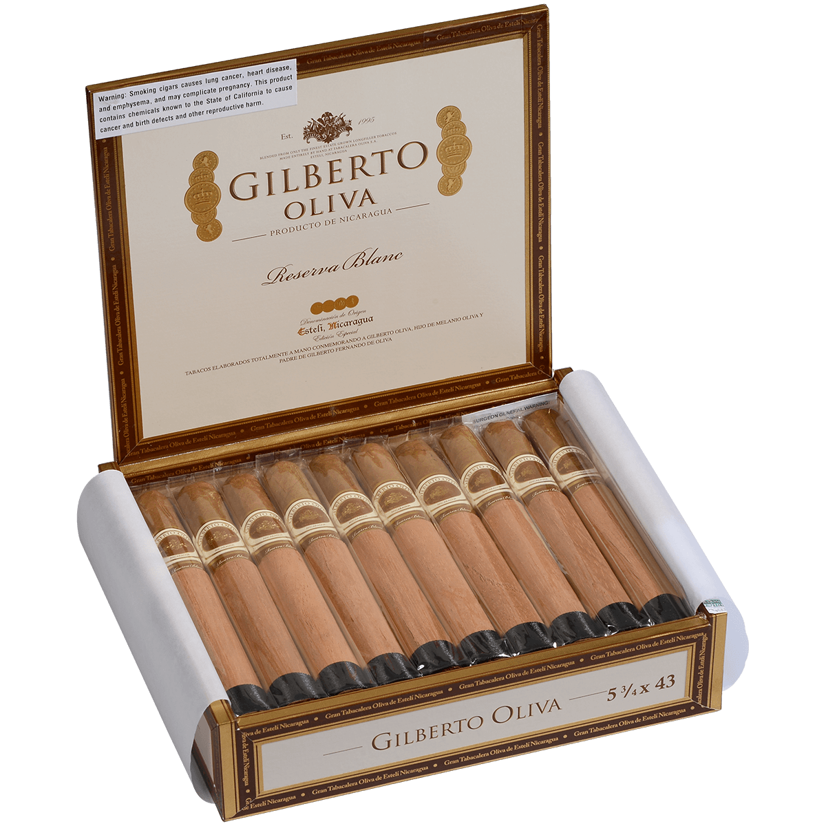 Gilberto Oliva Reserva Blanc Corona 20 Ct. Box 5.75X43