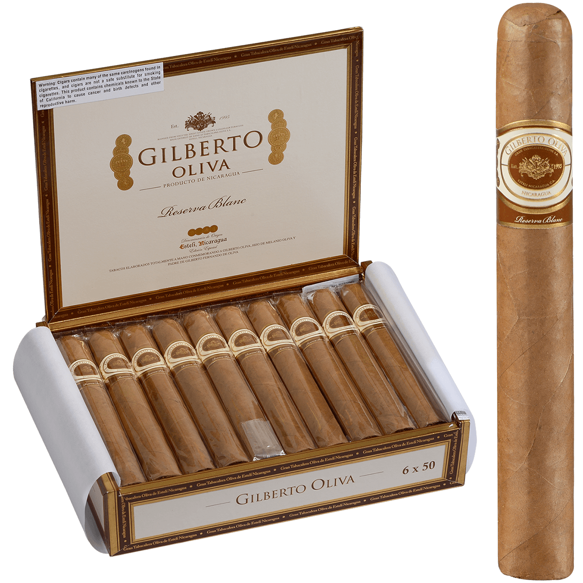 Gilberto Oliva Reserva Blanc Toro 20 Ct. Box 6.00X50