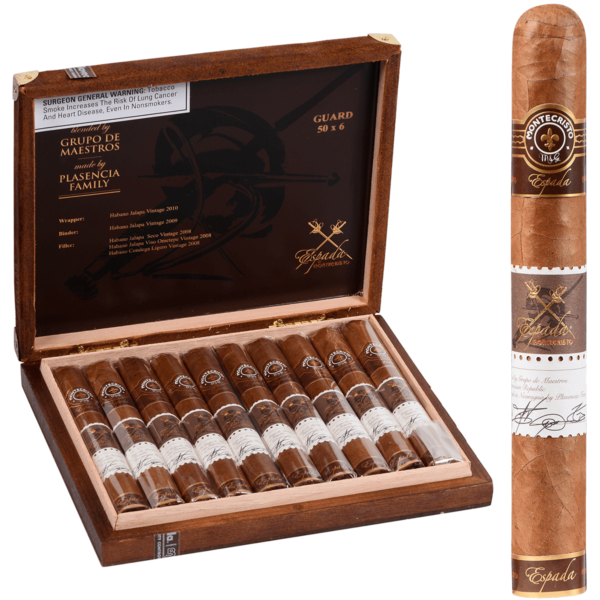 Montecristo Espada Guard 10 Ct. Box 6.00X50