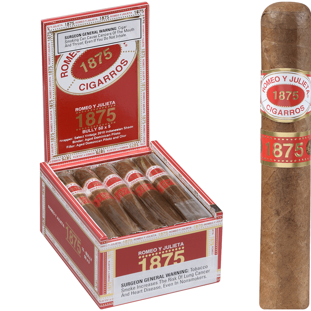 1875 Romeo Y Julieta Bully 15 Ct. Box 5.00X50