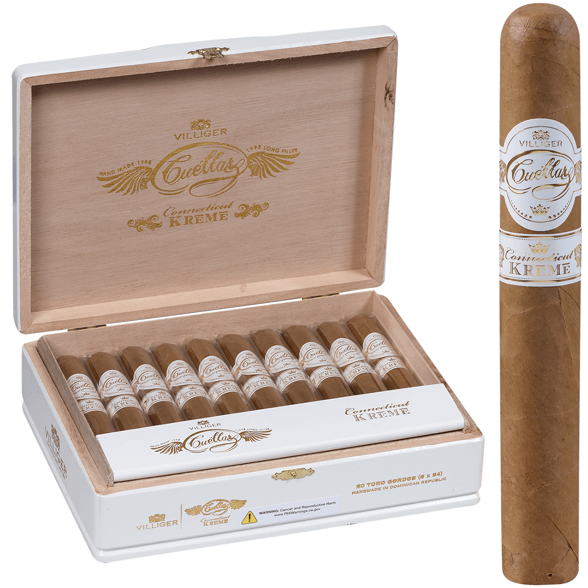Villiger Cuellar Conn. Kreme Toro Gordo 20 Ct. Box 6.00X54
