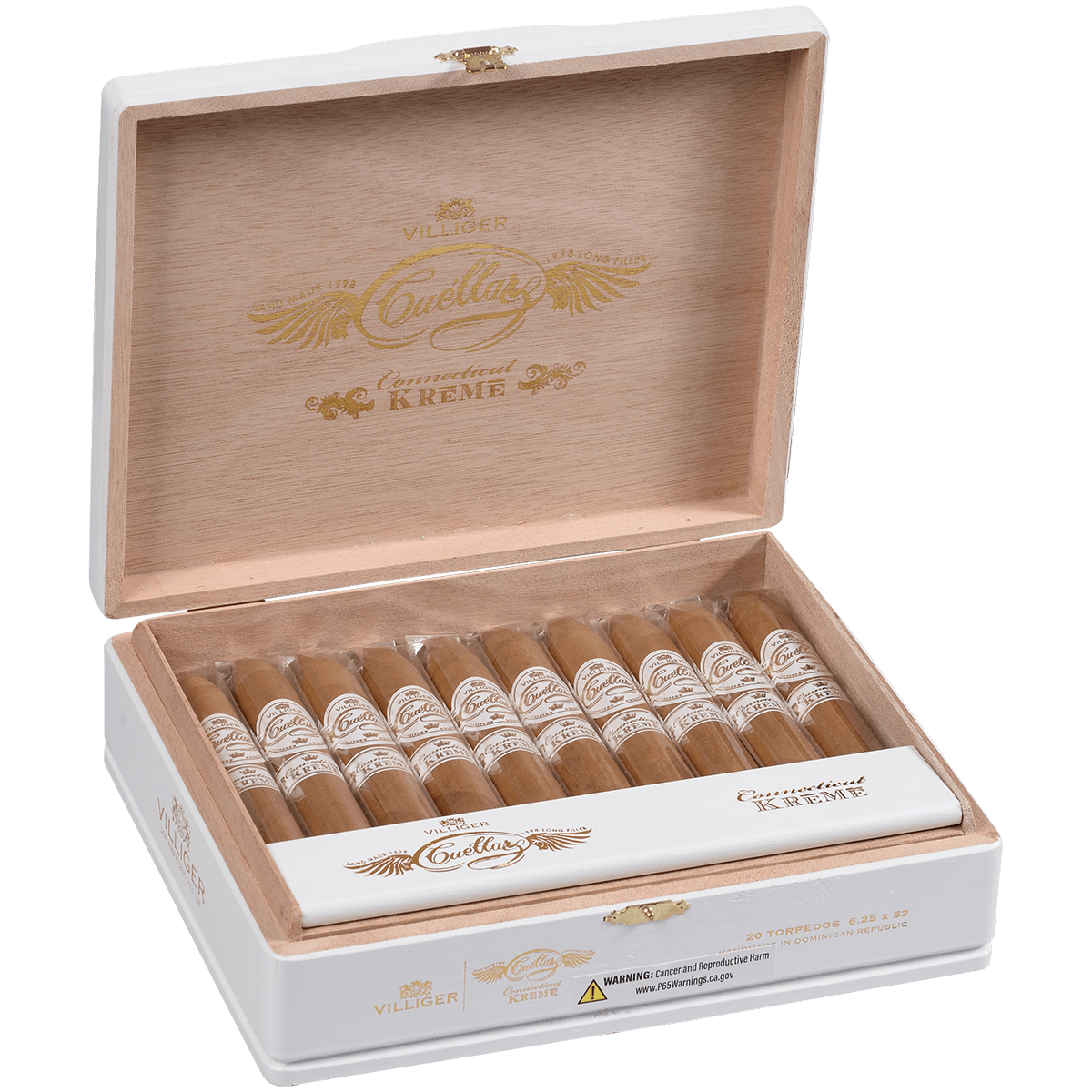 Villiger Cuellar Conn. Kreme Torpedo 20 Ct. Box 6.25X52