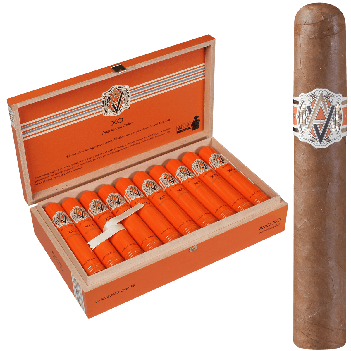 Avo Xo Intermezzo Tubos Robusto 20 Ct. Box 5 X 50