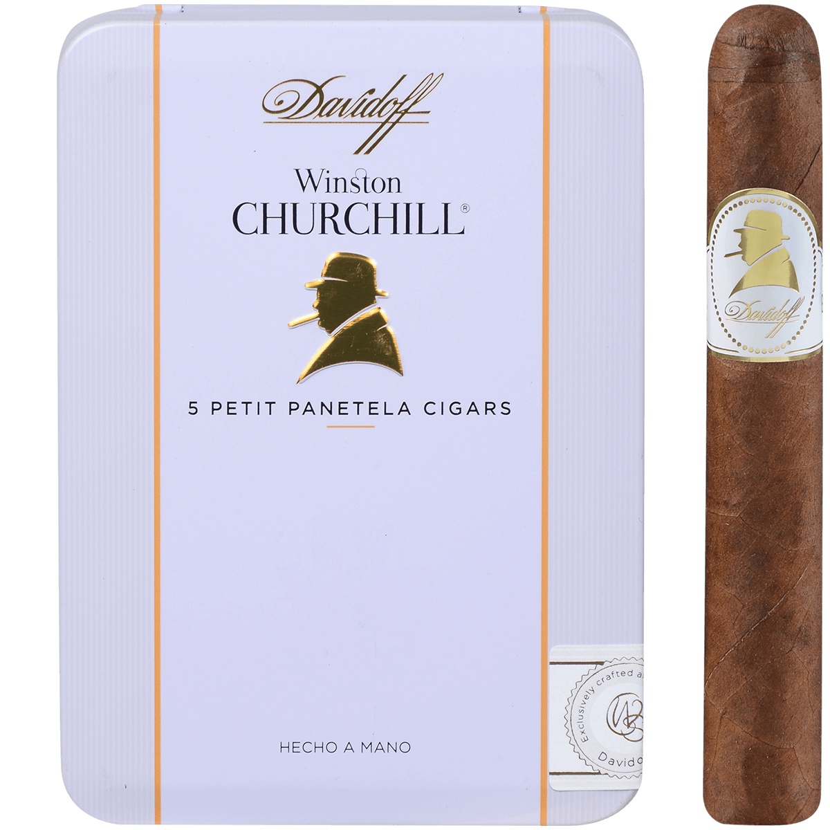Davidoff Winston Churchill Petit Panetela 25 Ct. 5/5 Tins 4.00X38