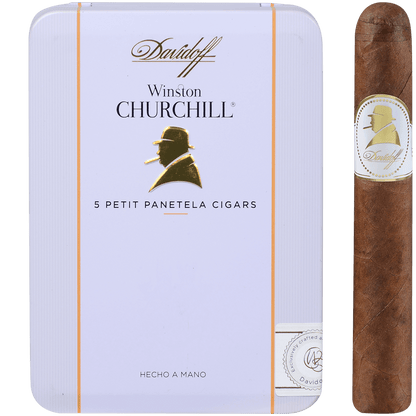 Davidoff Winston Churchill Petit Panetela 25 Ct. 5/5 Tins 4.00X38