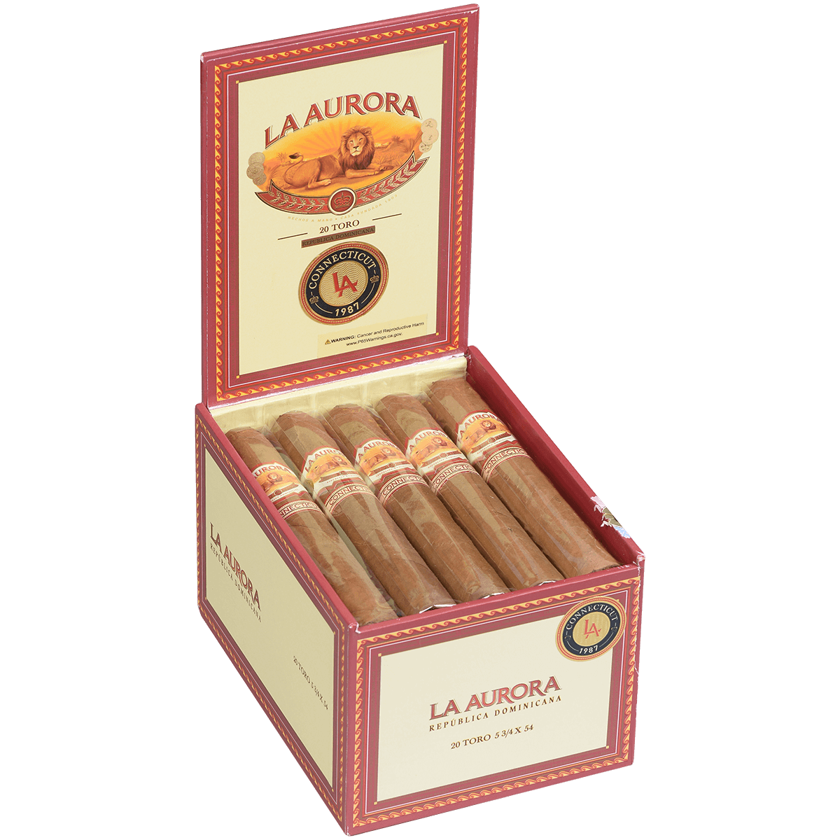 La Aurora Connecticut 1987 Toro 20 Ct. Box 5.75X54