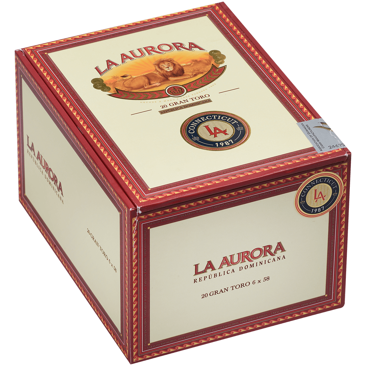 LA AURORA CONNECTICUT 1987 GRAN TORO 20 CT. BOX 6.00X58