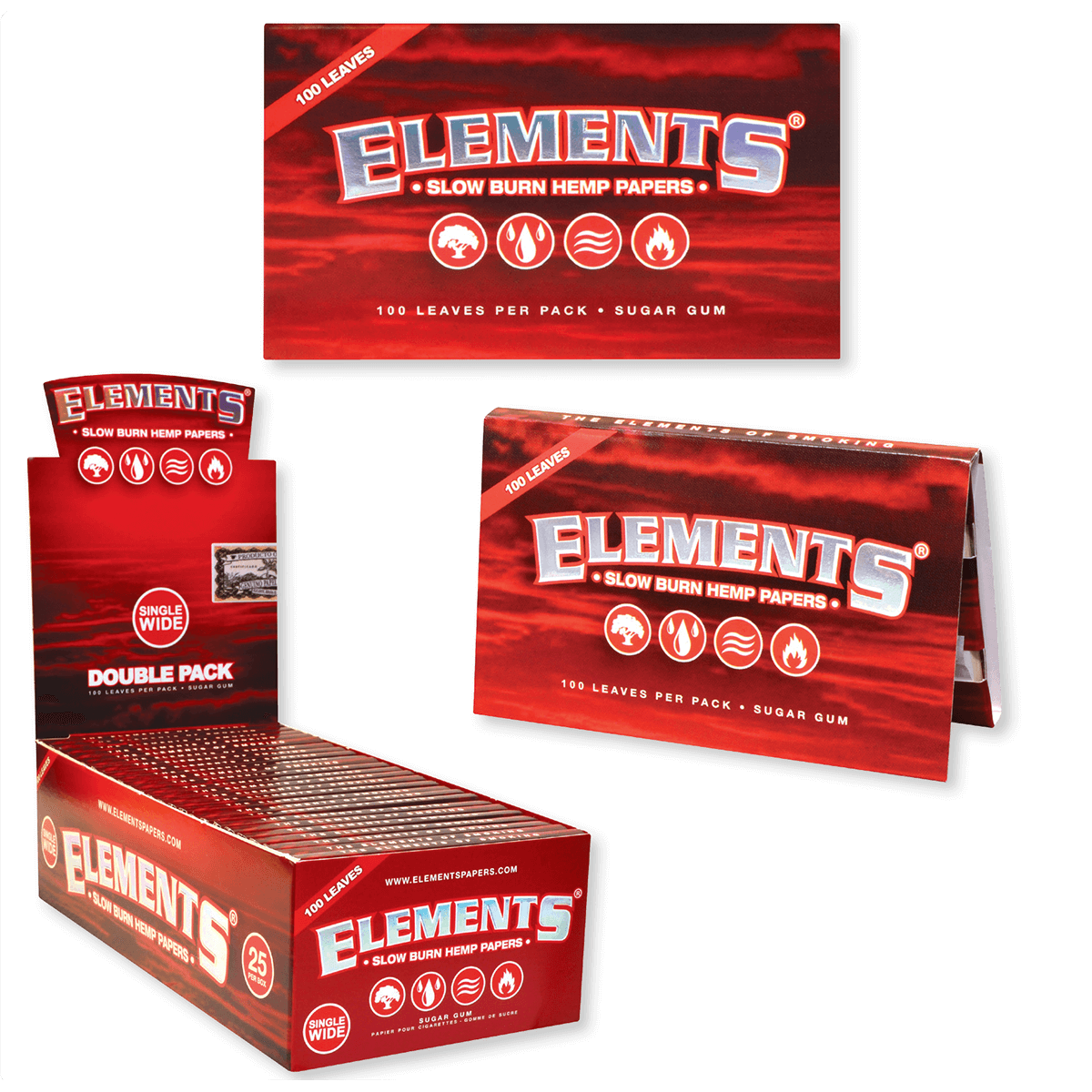 Papers Elements Red Single Wide Magnetic Closure 70X37Mm 25/100 Ct Box
