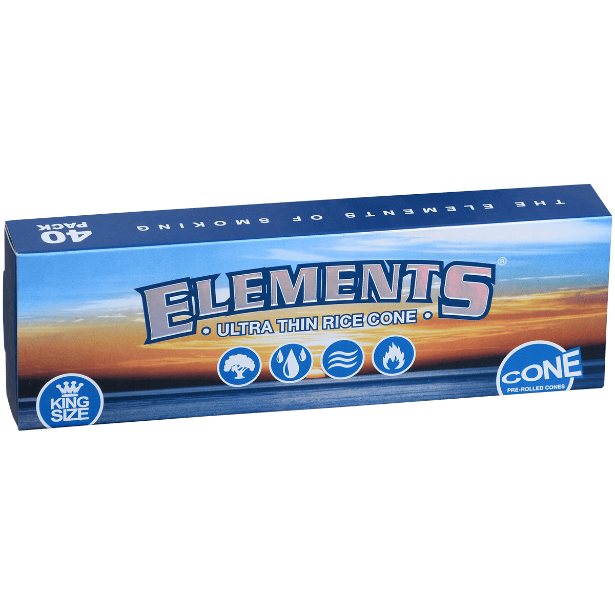Papers Elements Ultra Thin Rice Cones King Size 40 Pack Display