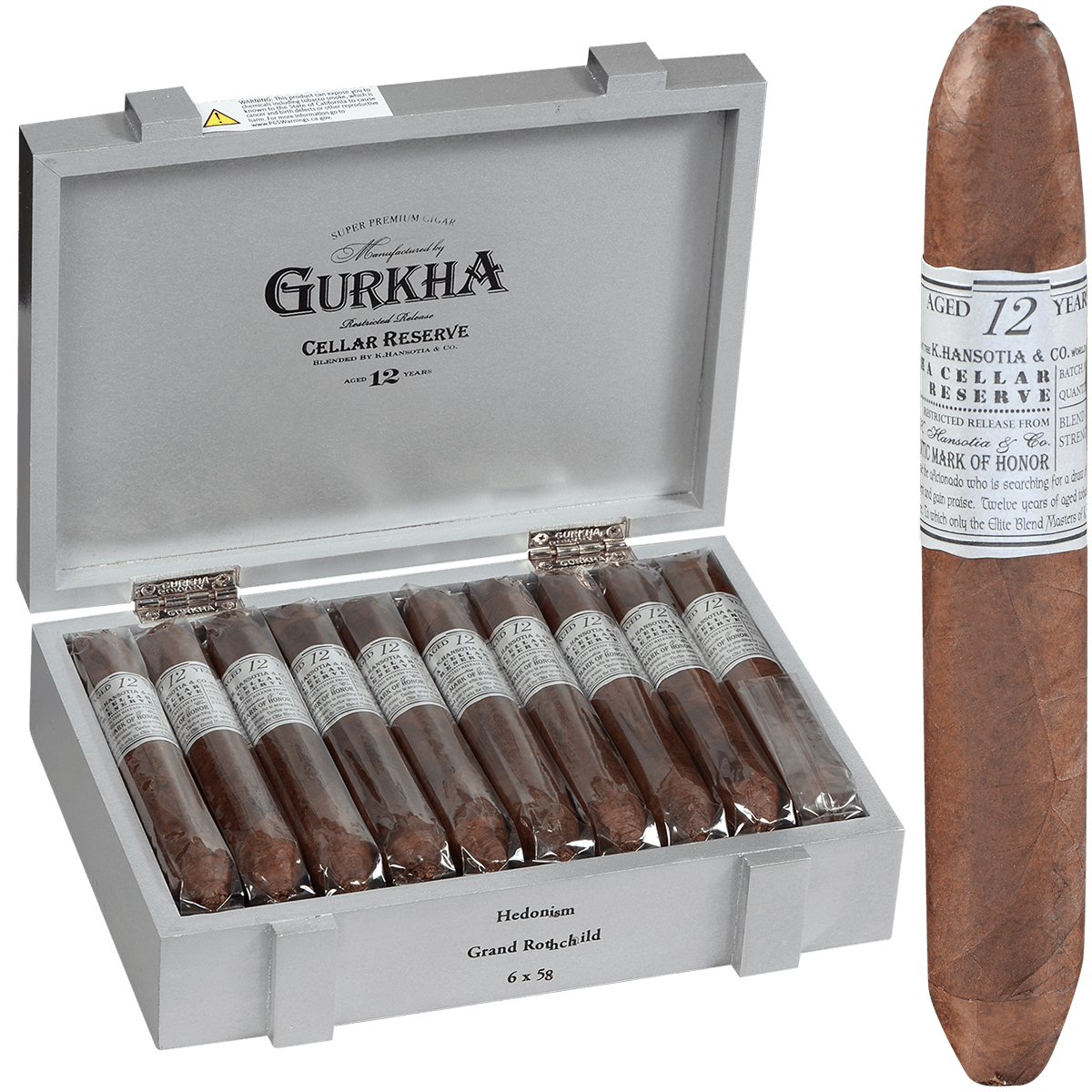 Gurkha Cellar Reserve Platinum Edition 12 Yr Hendonism-Grand Rothchild 20 Ct. Box 6.00X58