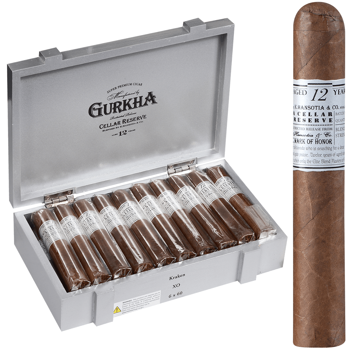 Gurkha Cellar Reserve Platinum Edition 12Yr Kraken-Xo 20 Ct. Box 6.00X60