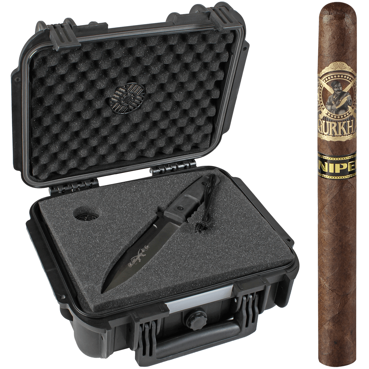 Gurkha Special Edition Sniper Churchill 20 Ct. Travel Humidor W/Knife 7.50X52