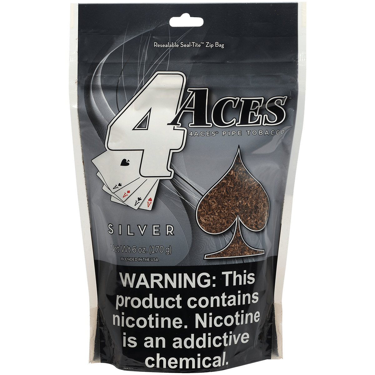 4 Aces Pipe Tobacco Silver 6 Oz. Bag