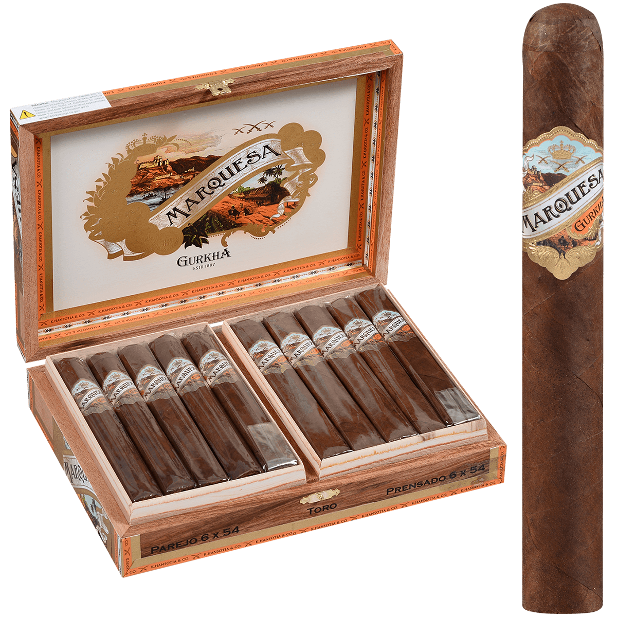 Gurkha Marquesa Toro 20 Ct. Box 6.00X54