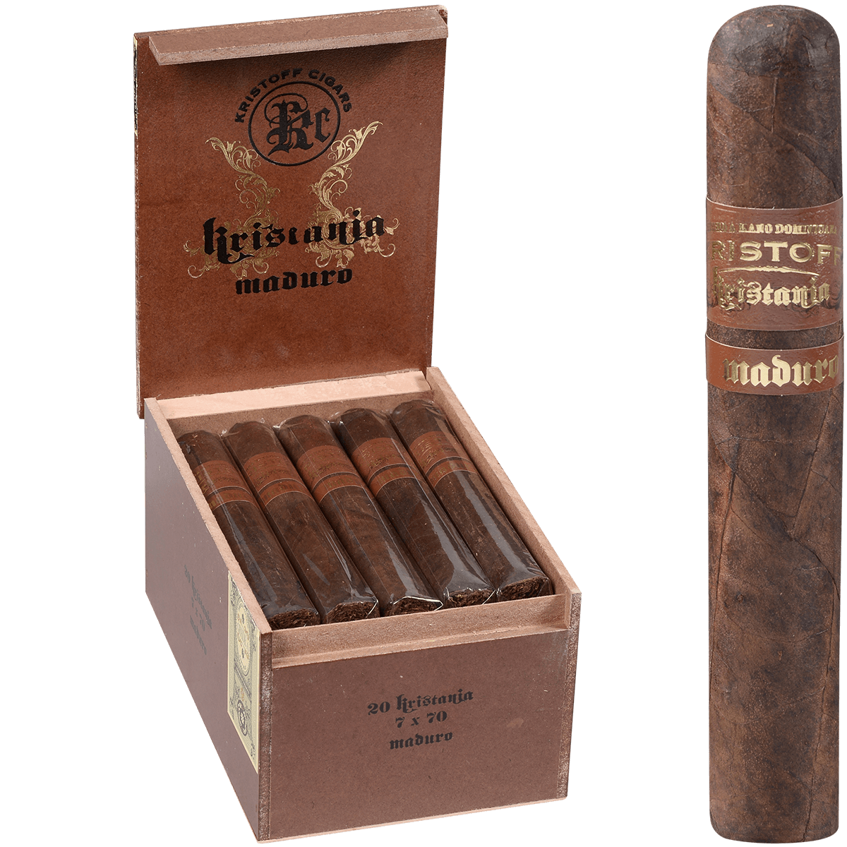 Kristoff Kristania Maduro 70S 20 Ct. Box 7.00X70