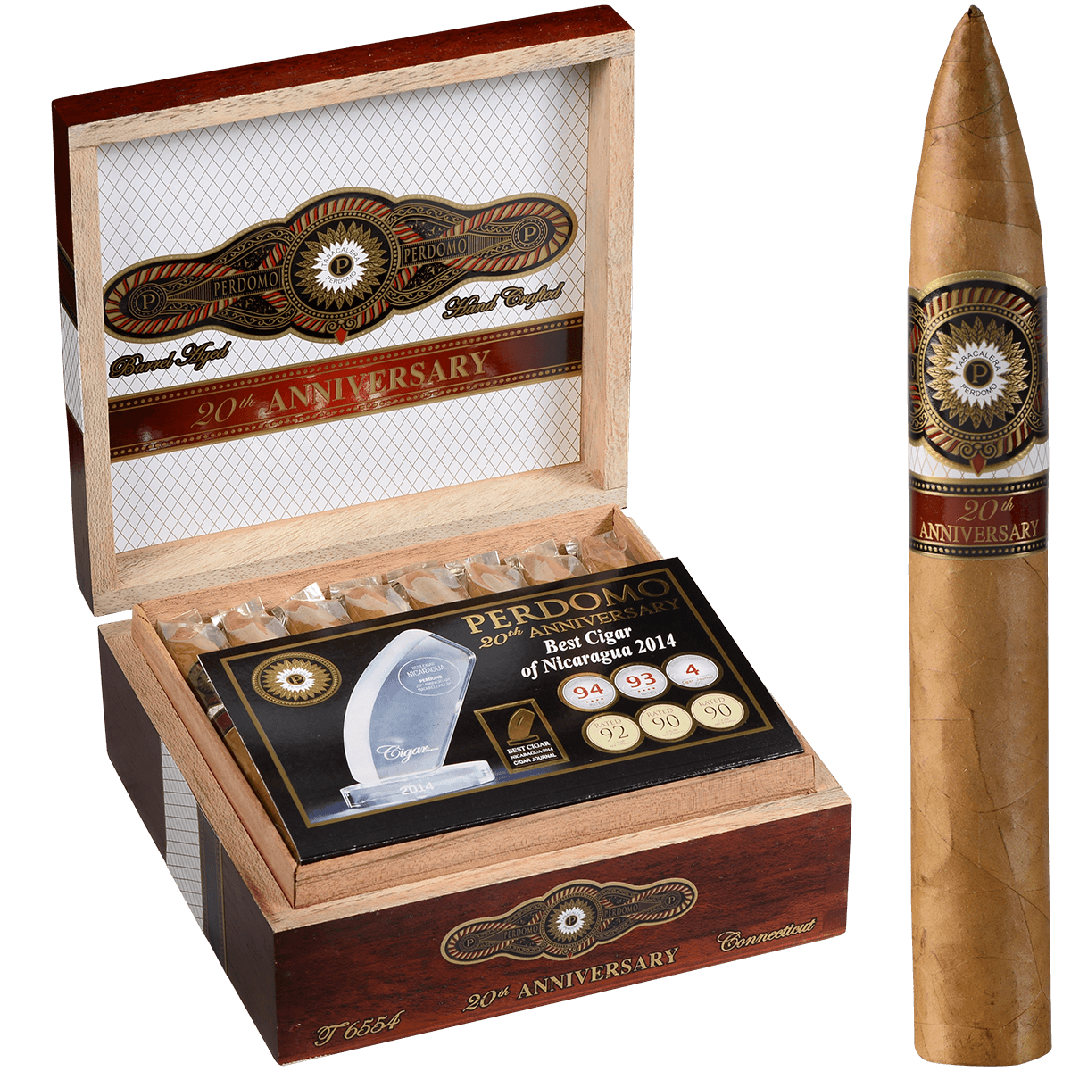 Perdomo 20Th Anniversary Connecticut Torpedo 24 Ct. Box 6.50X54