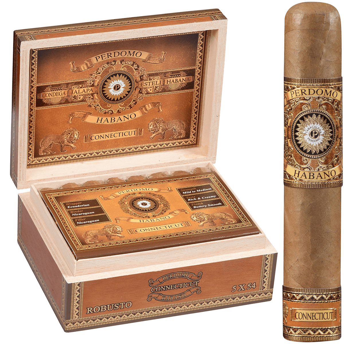 Perdomo Habano Bba Connecticut Robusto 24 Ct. Box 5.00X54