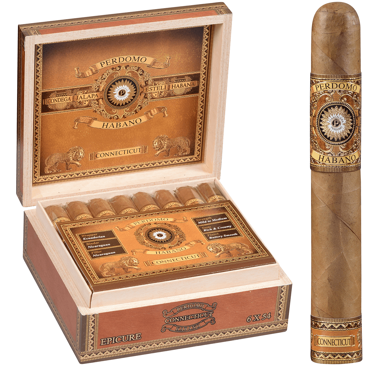 Perdomo Habano Bba Connecticut Epicure 24 Ct. Box 6.00X54