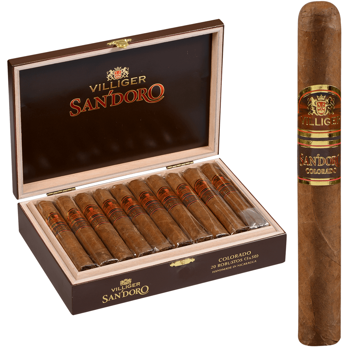 Villiger Sandoro Colorado Robusto 20 Ct. Box 5.00X50