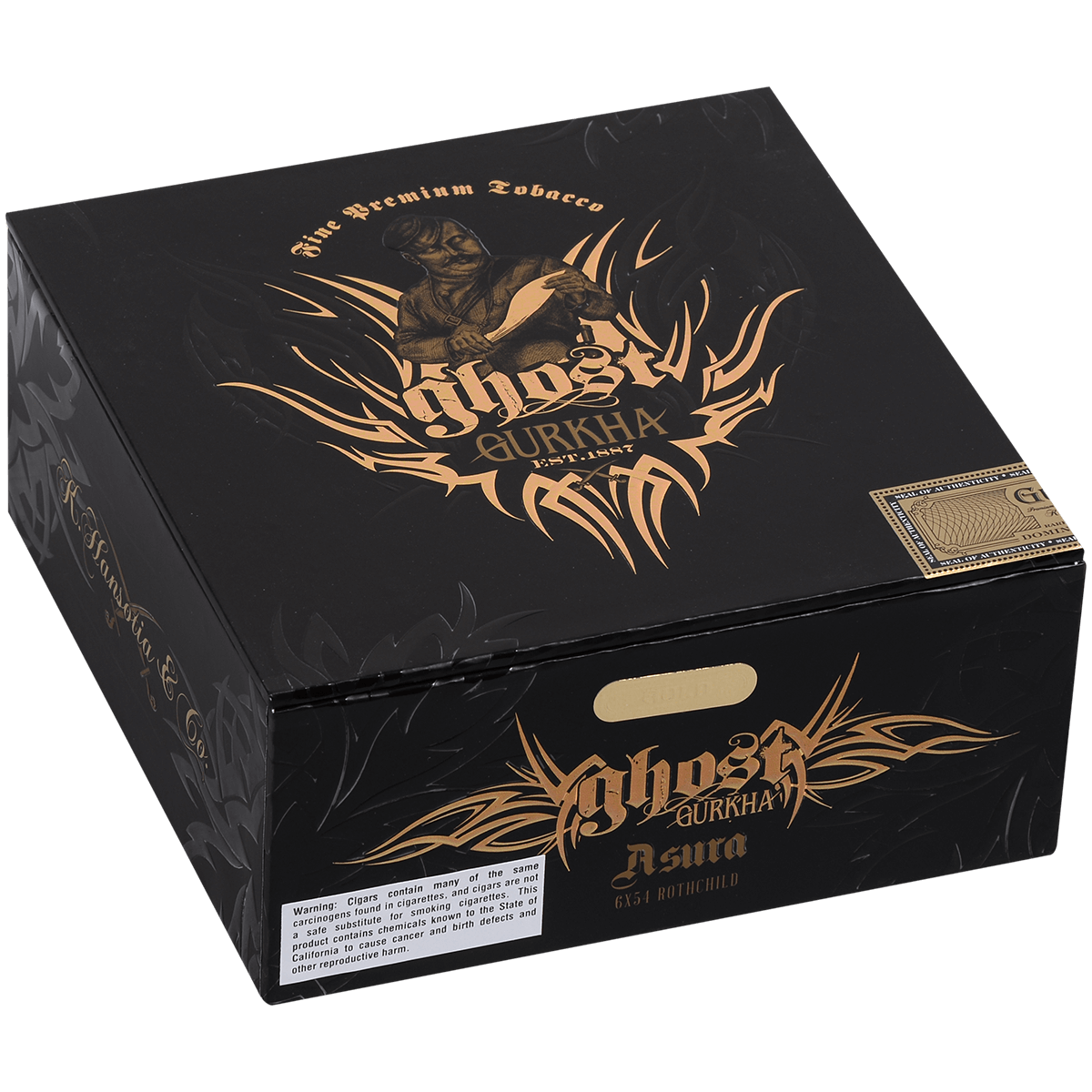 Gurkha Ghost Gold Asura 21 Ct. Box 6.00X54