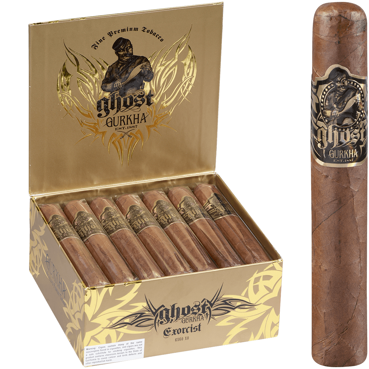 Gurkha Ghost Gold Exorcist 21 Ct. Box 6.00X60