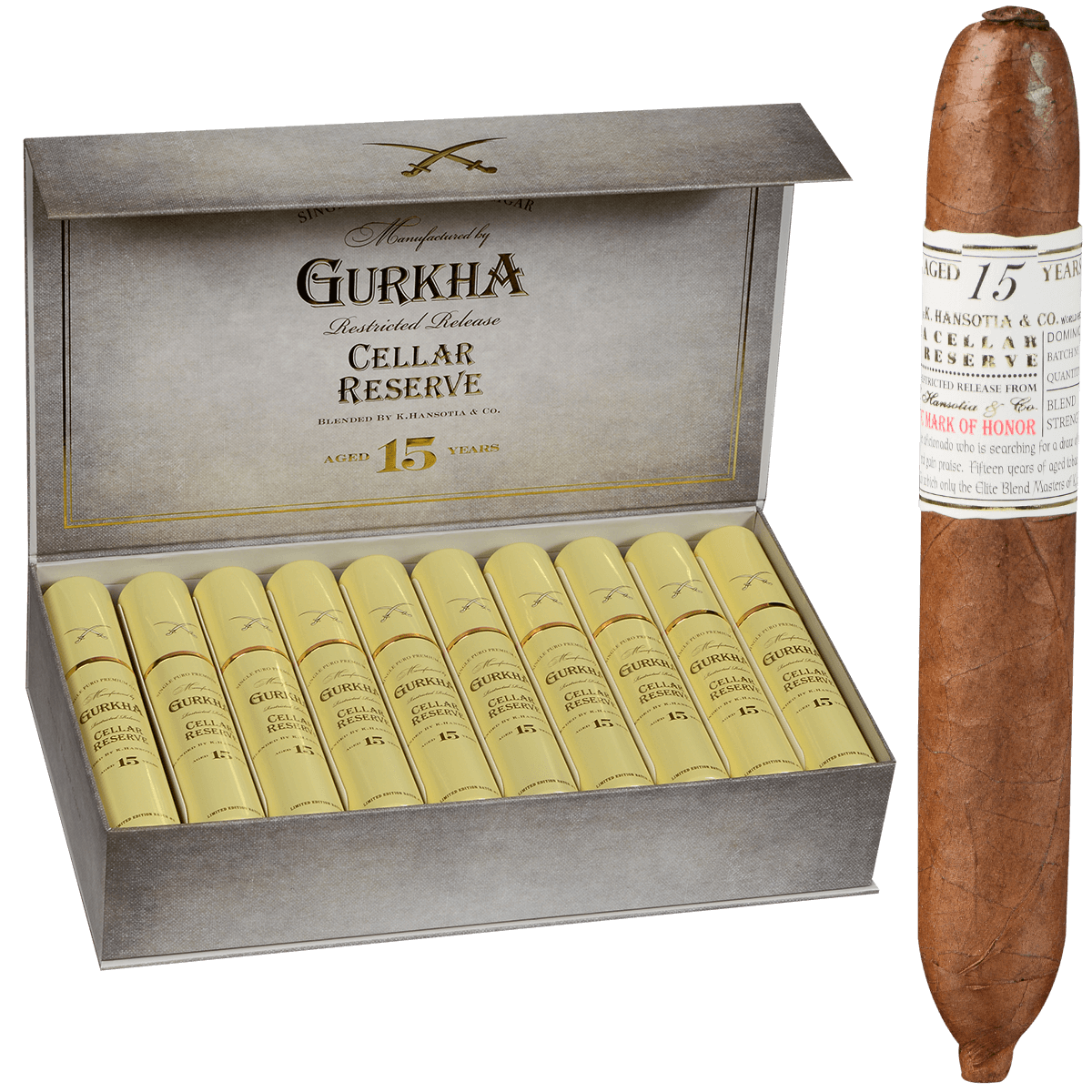 Gurkha Cellar Reserve 15 Yr Tubo Hendonism 20 Ct. Box 6.00X58