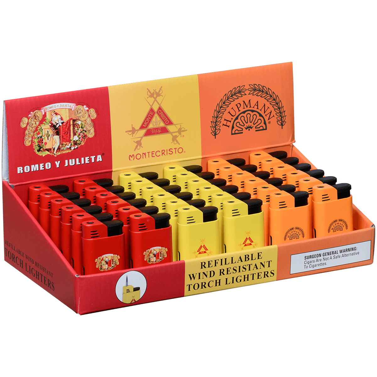 Lighter Romeo Montecristo H Upmann Refillable 36 Ct. Display